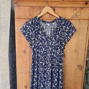 100% Cotton Old Navy Navy Floral Dress